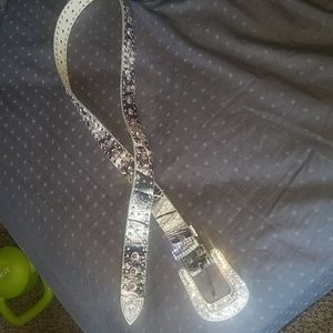 Camo studded western belt